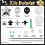 110 Pcs Black and Silver Balloon Arch Column Stand Kit, alternate view 3