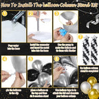 110 Pcs Black and Silver Balloon Arch Column Stand Kit, alternate view 4