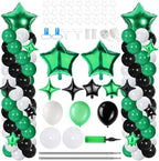110 Pcs Green White Black Balloon Arch Column Stand Kit Football