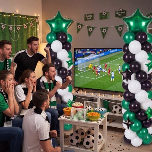 110 Pcs Green White Black Balloon Arch Column Stand Kit Football, alternate view 2