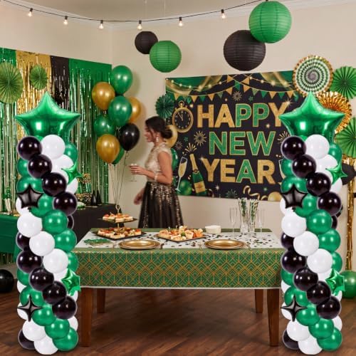 110 Pcs Green White Black Balloon Arch Column Stand Kit Football, alternate view 5