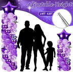 110 Pcs Purple and Silver Balloon Arch Column Stand Kit, alternate view 4