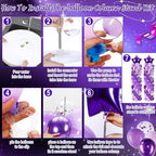 110 Pcs Purple and Silver Balloon Arch Column Stand Kit, alternate view 5
