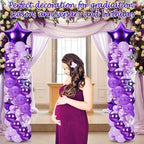 110 Pcs Purple and Silver Balloon Arch Column Stand Kit, alternate view 6