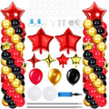110 Pcs Red Gold Black Balloon Arch Column Stand Kit