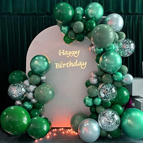 110pcs Dark Green Balloon Arch Kit with 18 12 10 5 inch Balloons in 110 Count (Pack of 1) in Dark Green, alternate view 5