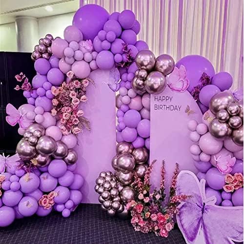 110pcs Purple Balloon Arch Kit with 18 12 10 5 inch Balloons in 110 Count (Pack of 1) in Purple, alternate view 6
