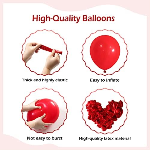 110pcs Red Balloon Arch Kit with 18 12 10 5 inch Balloons in 110 Count (Pack of 1) in Red, alternate view 3