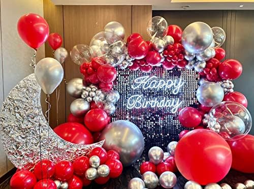 110pcs Red Balloon Arch Kit with 18 12 10 5 inch Balloons in 110 Count (Pack of 1) in Red, alternate view 4
