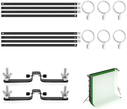 118" / 3m Background Folding Crossbar, Photography Lighting Muslin Backdrop Support Crossbar, 2 x 3m Crossbar, 2