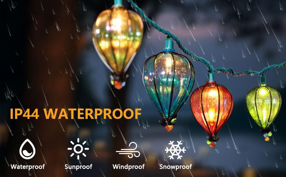 11FT Multicolor String Lights with 10 Bulbs, Waterproof (4PCS), alternate view 4