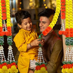 11PCS Diwali Decorations Artificial Marigold Garland for Home Fall Party, alternate view 7