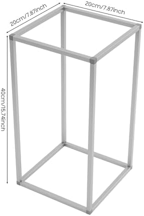 11Pcs Silver Flower Stand Set - Square Metal Display Racks with Removable Design, 15.7 Inch Tall Table, alternate view 2