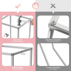 11Pcs Silver Flower Stand Set - Square Metal Display Racks with Removable Design, 15.7 Inch Tall Table, alternate view 3
