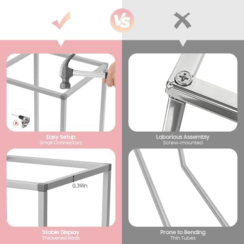 11Pcs Silver Flower Stand Set - Square Metal Display Racks with Removable Design, 15.7 Inch Tall Table, alternate view 3