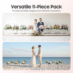 11Pcs Silver Flower Stand Set - Square Metal Display Racks with Removable Design, 15.7 Inch Tall Table, alternate view 4