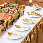11PCS Stainless Steel Gold Serving Utensils, 8.7''Serving Spoons,8.7''Slotted Spoons, Serving Fork, 9'' Serving, alternate