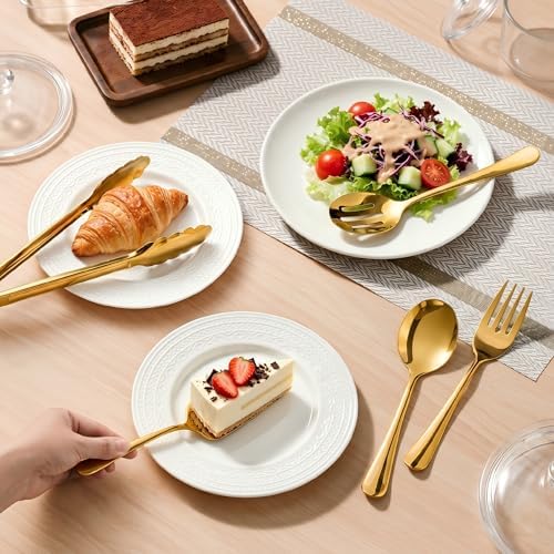 11PCS Stainless Steel Gold Serving Utensils, 8.7''Serving Spoons,8.7''Slotted Spoons, Serving Fork, 9'' Serving, alternate