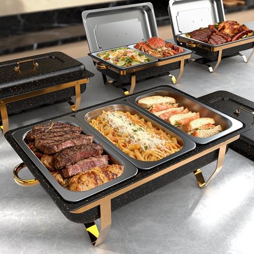 11Qt Chafing Dishes for Buffet, 4 Pack, Black in Black