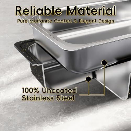 11Qt Chafing Dishes for Buffet, 4 Pack, Black in Black, alternate view 5