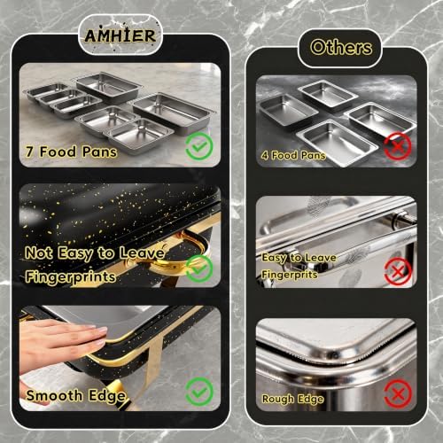 11Qt Chafing Dishes for Buffet, 4 Pack, Black in Black, alternate view 6