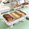 11Qt Chafing Dishes for Buffet, 4 Pack, White in White