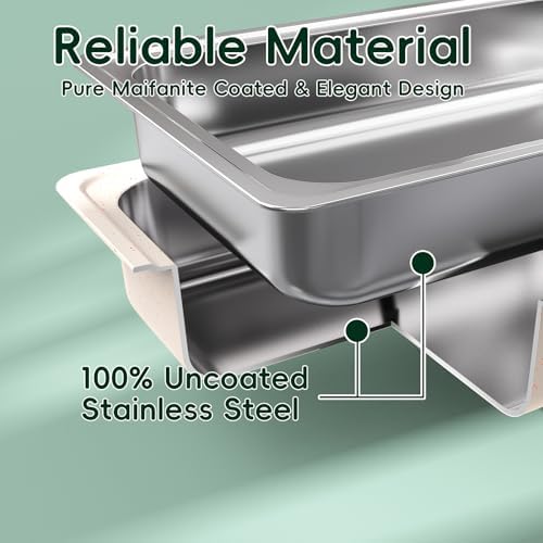 11Qt Chafing Dishes for Buffet, 4 Pack, White in White, alternate view 3