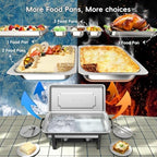 11Qt Chafing Dishes for Buffet, Multi-Size Pans 4 Pack, Black in Black, alternate view 2