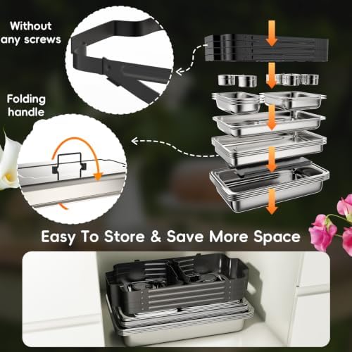11Qt Chafing Dishes for Buffet, Multi-Size Pans 4 Pack, Black in Black, alternate view 4