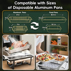 11Qt Chafing Dishes for Buffet, Multi-Size Pans 4 Pack, Black in Black, alternate view 5