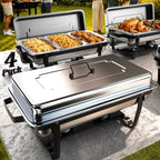 11Qt Chafing Dishes for Buffet, No Any Screws, 4 Pack, Black in Black