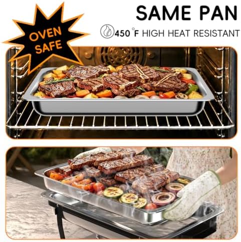 11Qt Chafing Dishes for Buffet, No Any Screws, 4 Pack, Black in Black, alternate view 5