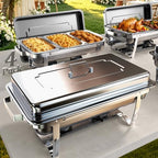 11Qt Chafing Dishes for Buffet, No Any Screws, 4 Pack, Silver in Silver