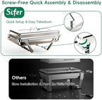 11Qt Chafing Dishes for Buffet, No Any Screws, 4 Pack, Silver in Silver, alternate view 3