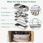 11Qt Chafing Dishes for Buffet, No Any Screws, 4 Pack, Silver in Silver, alternate view 4