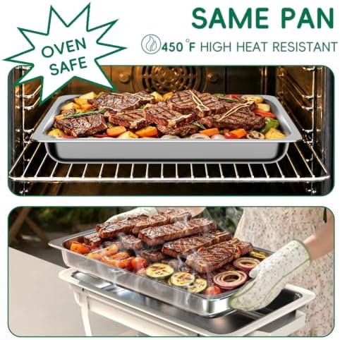 11Qt Chafing Dishes for Buffet, No Any Screws, 4 Pack, White in White, alternate view 5