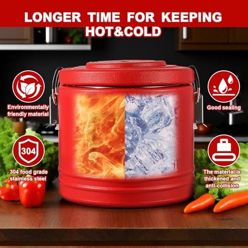 11QT Commercial Insulated Food Container with Spoon, Red in Red, alternate view 5
