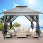 11x11 Pop Up Gazebo Canopy Tent Easy Up Outdoor Gazebo Waterproof Upgrade Portable Gazebo with Mosquito, alternate view 2