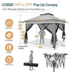 11x11 Pop Up Gazebo Canopy Tent Easy Up Outdoor Gazebo Waterproof Upgrade Portable Gazebo with Mosquito, alternate view 3