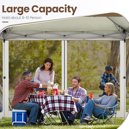 11x11 Pop Up Gazebo Canopy Tent Easy Up Outdoor Gazebo Waterproof Upgrade Portable Gazebo with Mosquito, alternate view 4