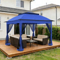 11x11 Pop Up Gazebo with Netting, Outdoor Gazebo, Blue in Blue