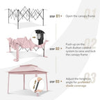 11x11 Pop Up Gazebo with Netting, Outdoor Gazebo, Pink in Pink, alternate view 3