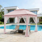 11x11 Pop Up Gazebo with Netting, Outdoor Gazebo, Pink in Pink, alternate view 5