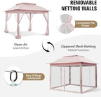 11x11 Pop Up Gazebo with Netting, Outdoor Gazebo, Pink in Pink, alternate view 6