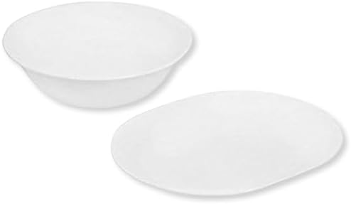 12-1/4-Inch Serving Platter, Winter Frost White Serving Bowl, Winter Frost White - Bundle Set of 2 (1 Serving