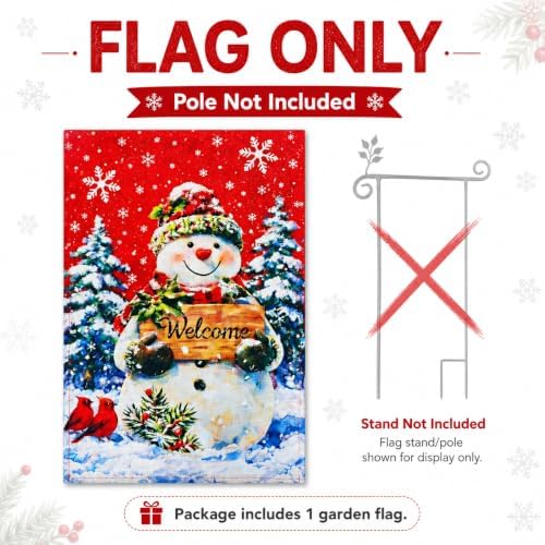 12×18 Christmas Snowman Garden Flag, alternate view 2