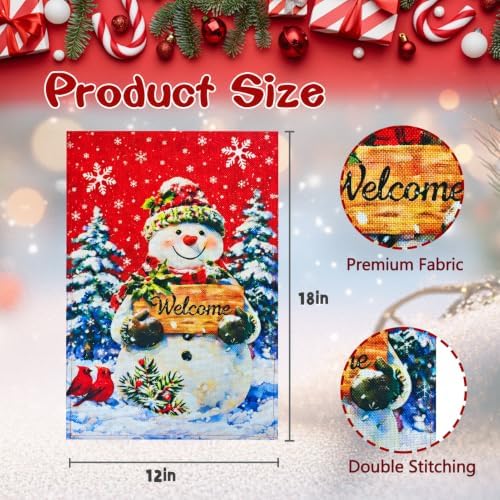 12×18 Christmas Snowman Garden Flag, alternate view 4