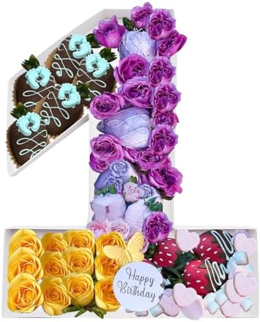 12.2" Fillable Cardboard Number Serving Tray Cut Out Charcuterie Sweet Food Decorative Paper Mache Box (1) in