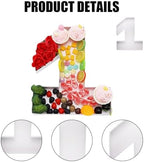 12.2" Fillable Cardboard Number Serving Tray Cut Out Charcuterie Sweet Food Decorative Paper Mache Box (1) in, alternate view