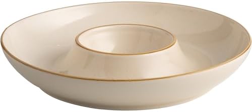 12.25 inch porcelain Chip and Dip Serving Set, Ceramic Platters for Cheese, Appetizers &Chips Salsa, Fruit and